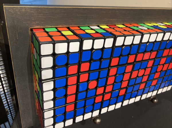 NAPA Red, White & Blue - 3x8 Cube Original - Artist Framed