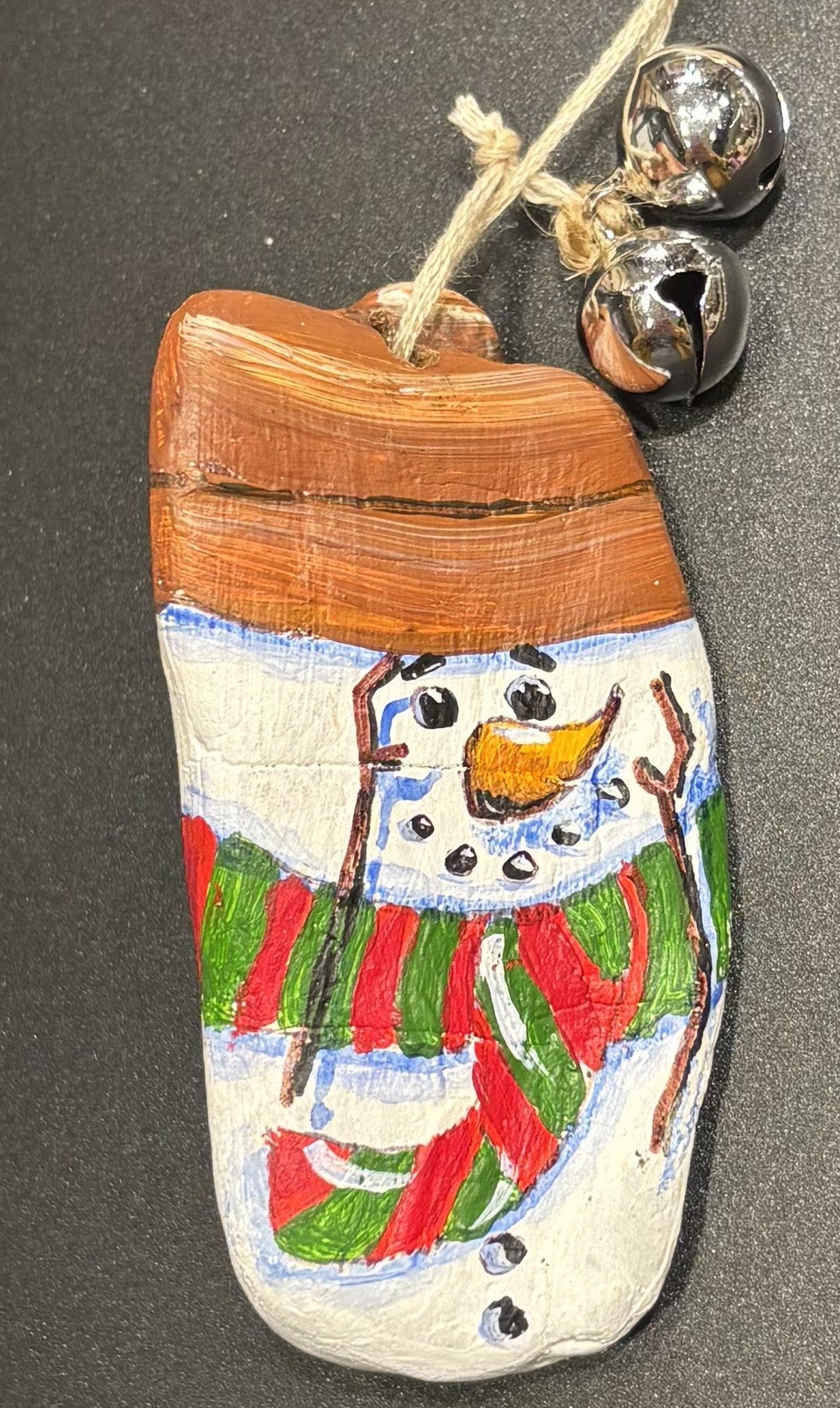 Driftwood Snowman Ornament | Hand-Painted by Karen Neely