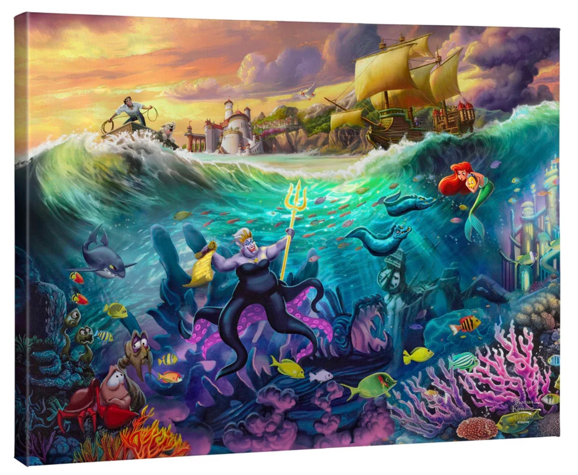 Disney Ursula from the Little Mermaid Gallery Wrapped Canvas available from Thomas Kinkade Studios