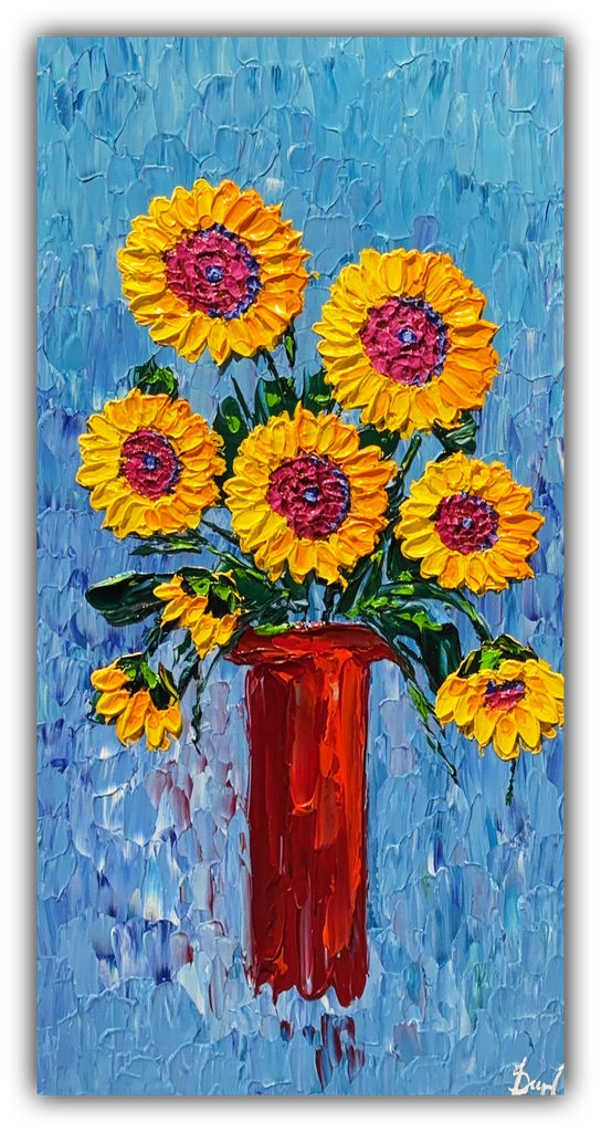 Sunflowers of Vast Elegance 40x20" original by Isabelle Dupuy