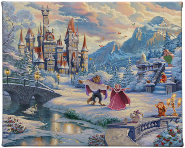 Disney Beauty & the Beast Winter Enchantment available in two sizes from Thomas Kinkade Studios