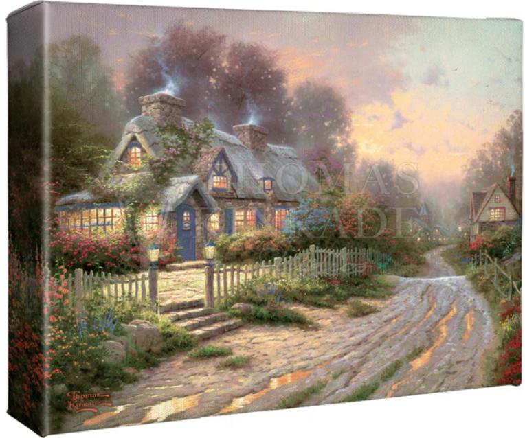 Teacup Cottage by Thomas Kinkade gallery wrapped canvas from Thomas Kinkade Studios.