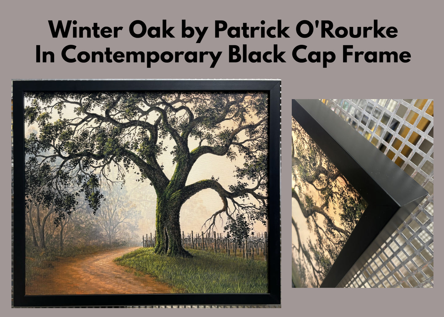 Winter Oak Framed in Black Cap Frame