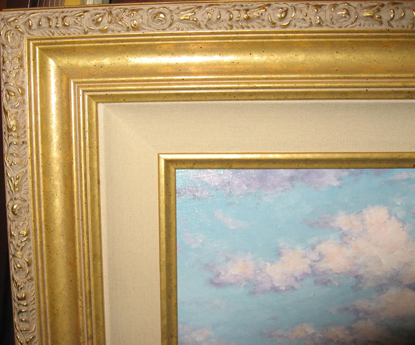 Marbled Gold Rosette Wood Frame