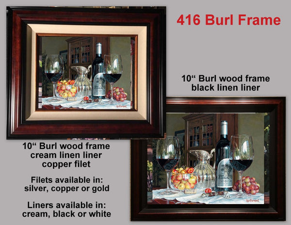 Burl wood frame featuring Eric Christensen's A Moment of Reflection