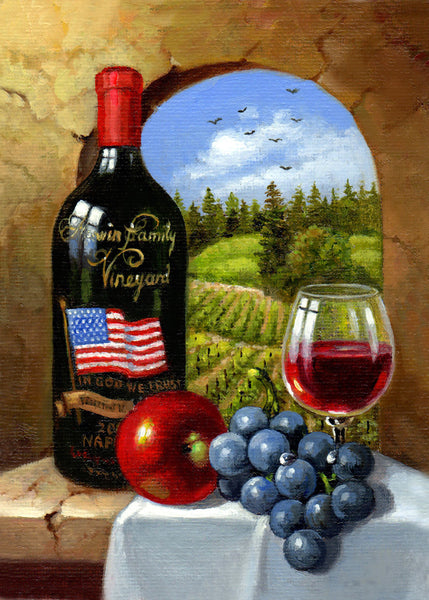 Sherwin Family Vineyards - For Country with Honor 10 x 8" - Giclée on Canvas by Imre Buvary