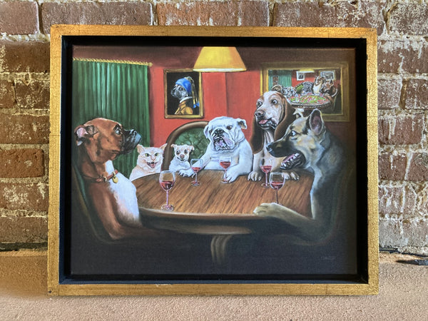 No Red for Guss, He's a Pussy! by Gail Chandler custom framed