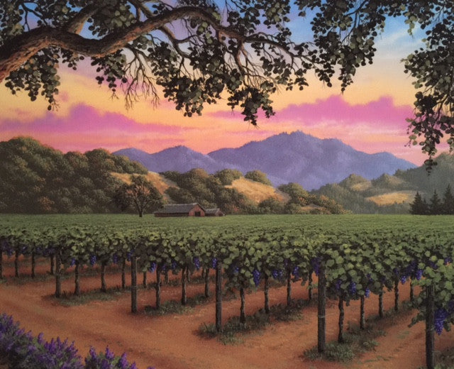 Sunset Under and Oak Canopy