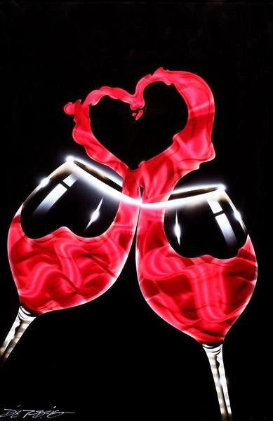 I Love Wine 36x24" original abstract