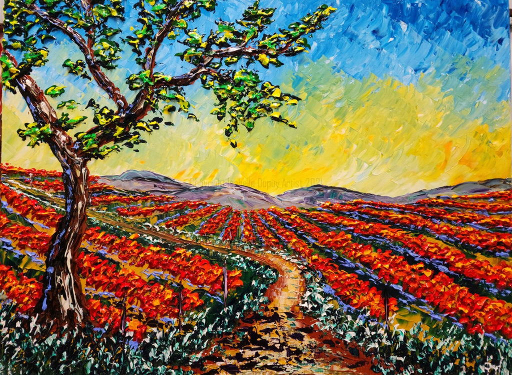 Red Vines of Autumn Bounty 36 x 48" original