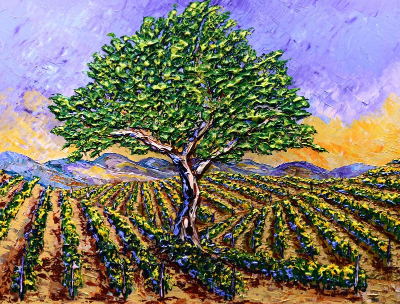 Bright Vineyards of New Harvest 36 x 48" original by Isabelle Dupuy