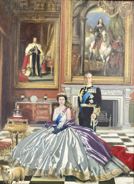 Study of Queen Elizabeth II and Prince Philip on her Coronation Day