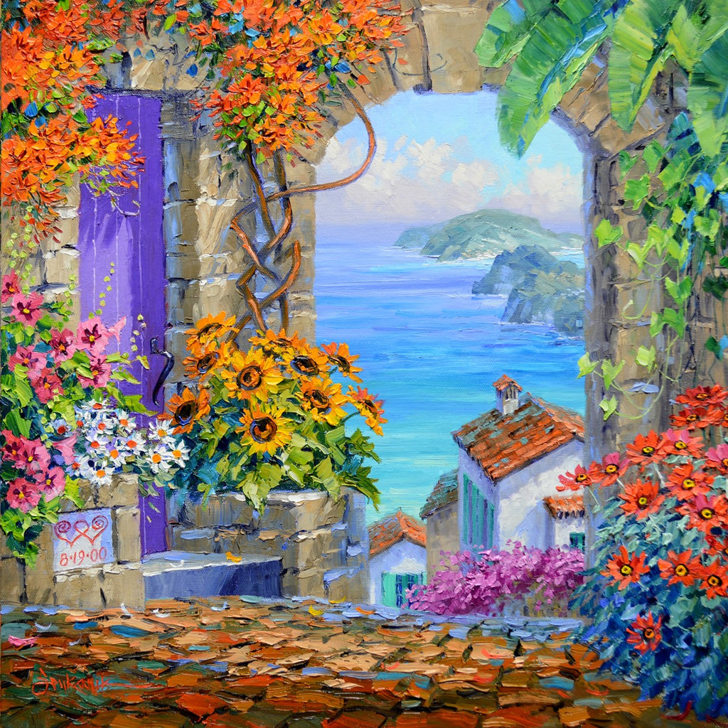 Treasured Celebration 16 x 16" original by Mikki Senkarik