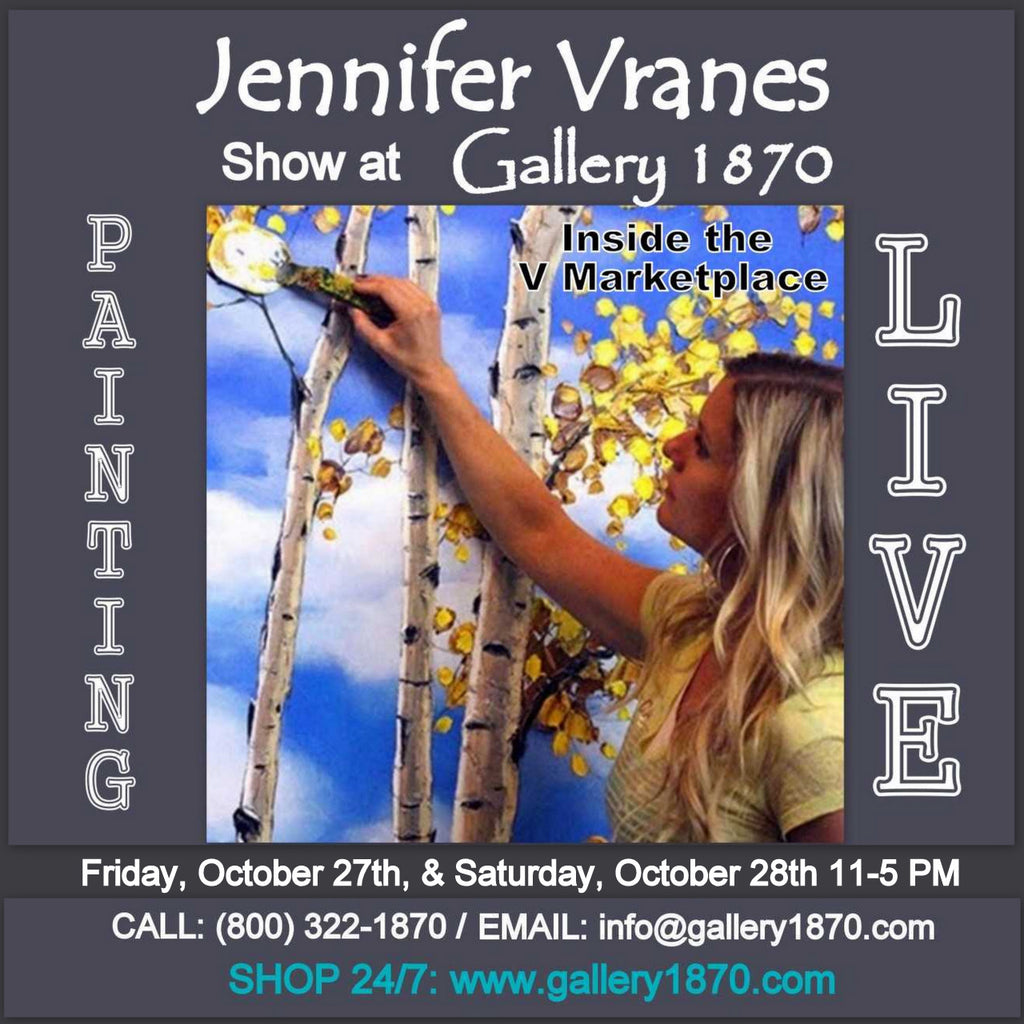Textures of Life Artist Jennifer Vranes painting live at Gallery 1870 - Friday October 27th and Saturday October 28th