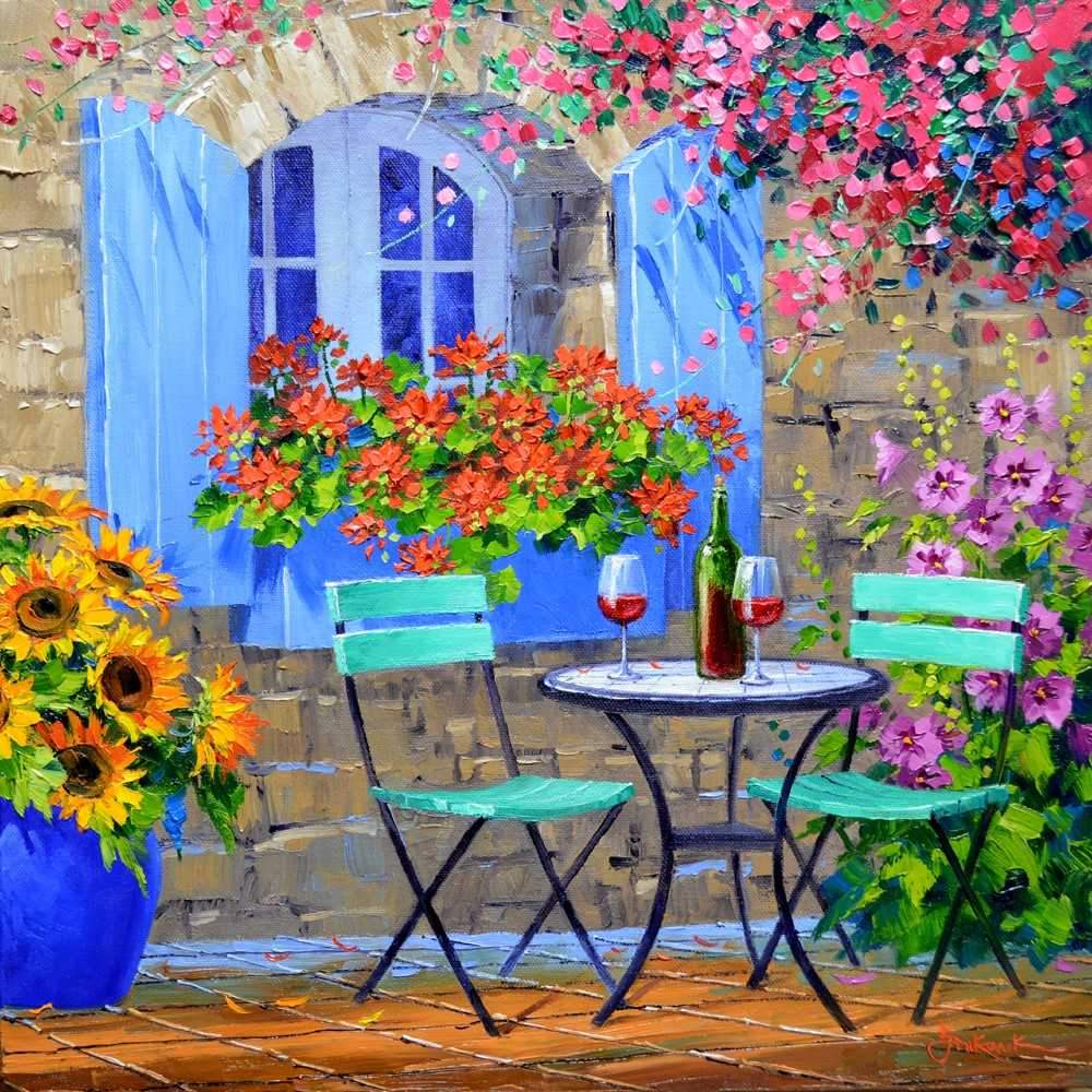 Mikki Senkarik - A World of Happiness - Colorful Elegance - original oil on canvas