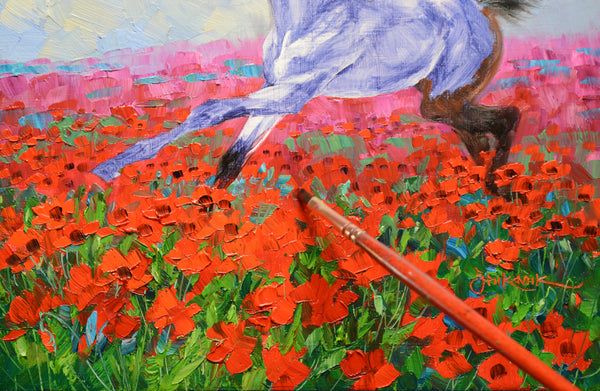 Sheer Joy - 10x10" Cradled Panel Original Oil by Mikki Senkarik