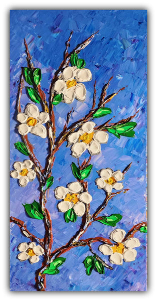 Magnolia Blossoms of Spring 40x20" original painting by Isabelle Dupuy
