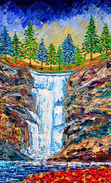 Waterfall of Colorful Vibrance 48 x 30" original by Isabelle Dupuy