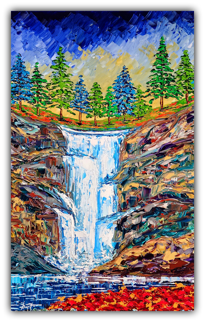 Waterfall of Colorful Vibrance 48 x 30" original by Isabelle Dupuy