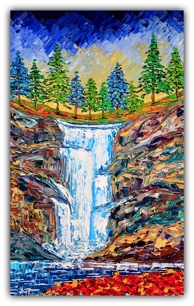 Waterfall of Colorful Vibrance 48 x 30" original by Isabelle Dupuy