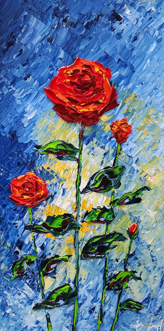 Roses of Bountiful Nature original painting by Isabelle Dupuy.