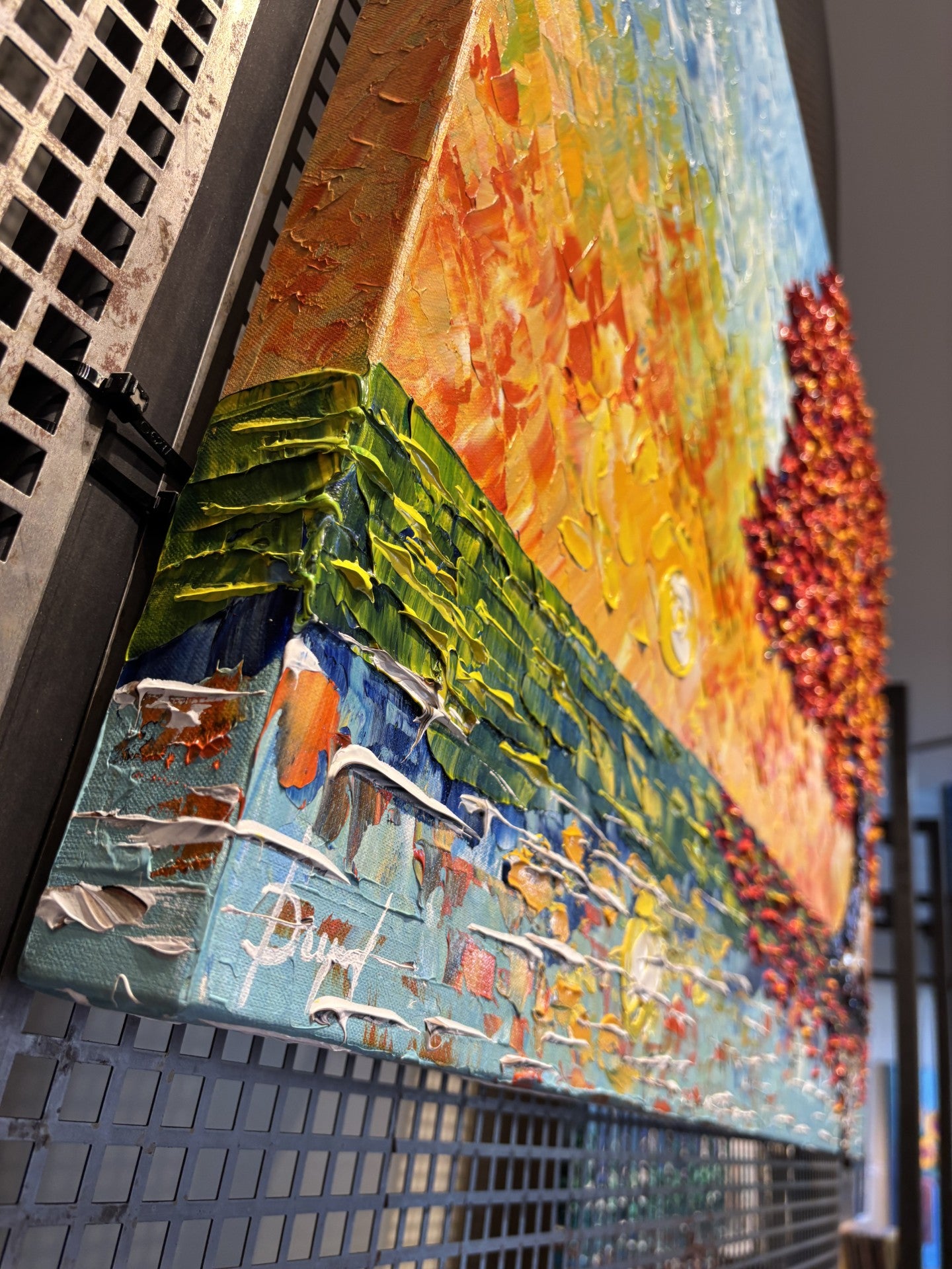 Close up of painting by Isabelle Dupuy