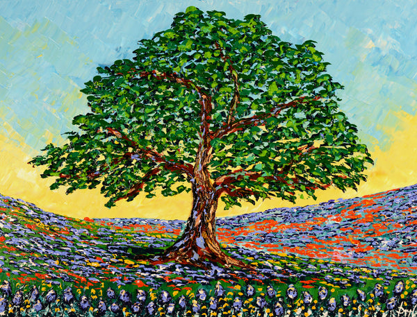 Mighty Oak of the Meadow 36x48" original by Isabelle Dupuy