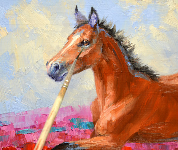 Sheer Joy - 10x10" Cradled Panel Original Oil by Mikki Senkarik