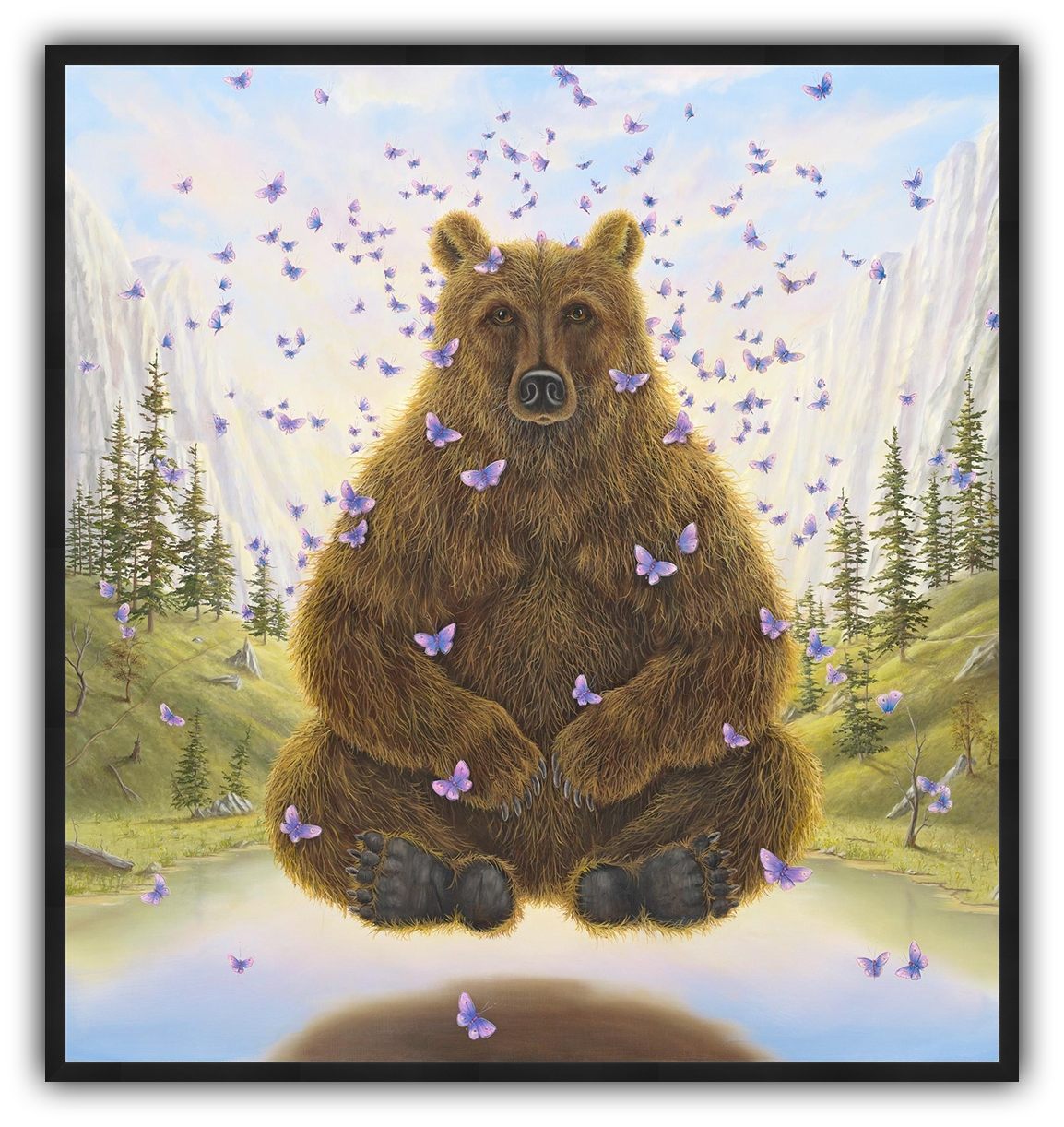 The Yogi by Robert Bissel framed in 1 inch Black Matte Box Frame - LJ80905