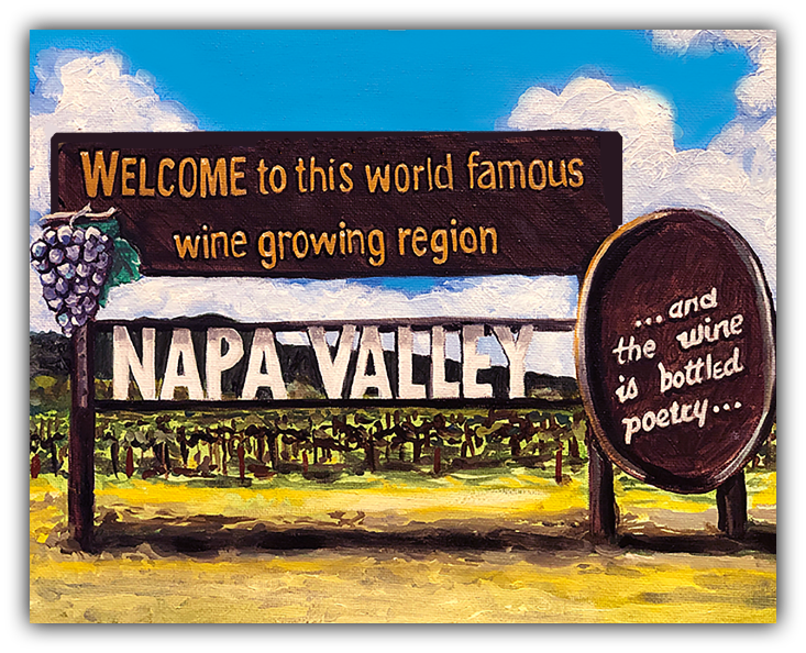 Napa Valley Welcome giclee on canvas by Thor