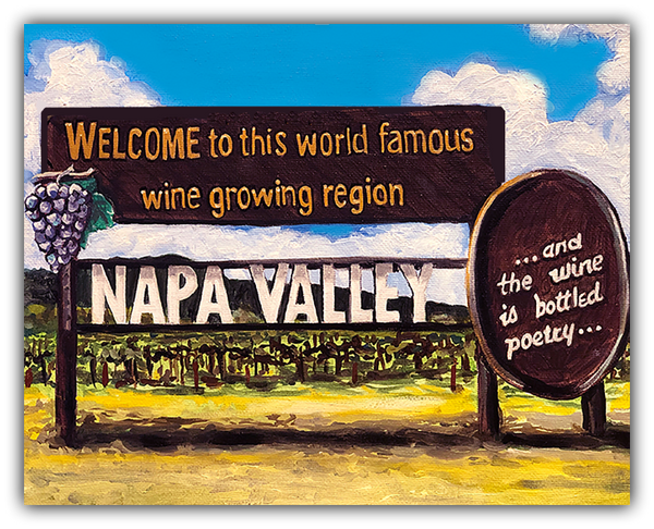 Napa Valley Welcome giclee on canvas by Thor