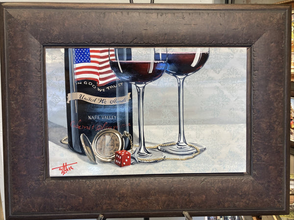 A Toast to Choices 10x16" oil on aluminum artist framed