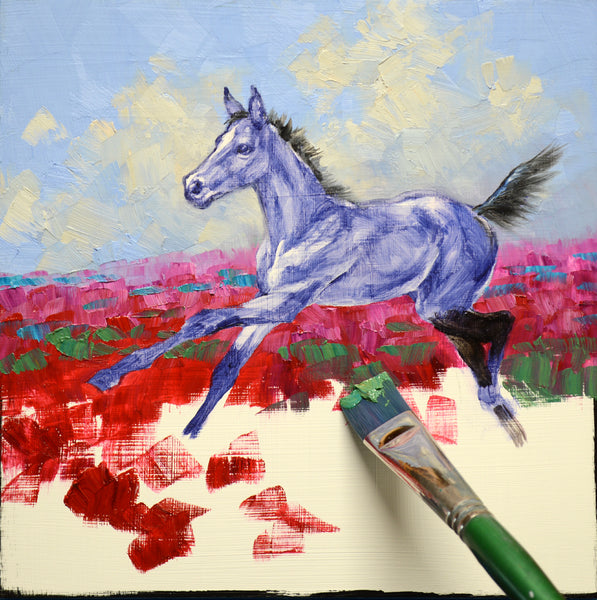 Sheer Joy - 10x10" Cradled Panel Original Oil by Mikki Senkarik