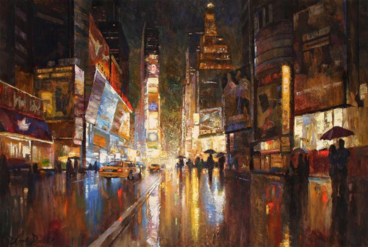48 x 72" A Night in Times Square Custom Sized Limited Edition by Leon Roulette - rolled