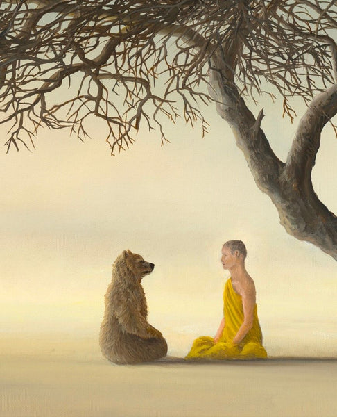 Apotheosis bear painting by Robert Bissell is available as a limited edition canvas giclee print