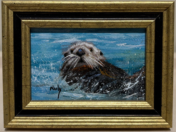 Otter miniature original by Karen Neely