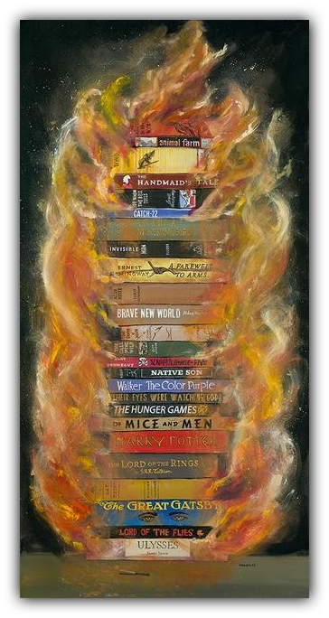 Banned book painting by Gail Chandler