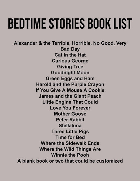 Bedtime Stories Book List