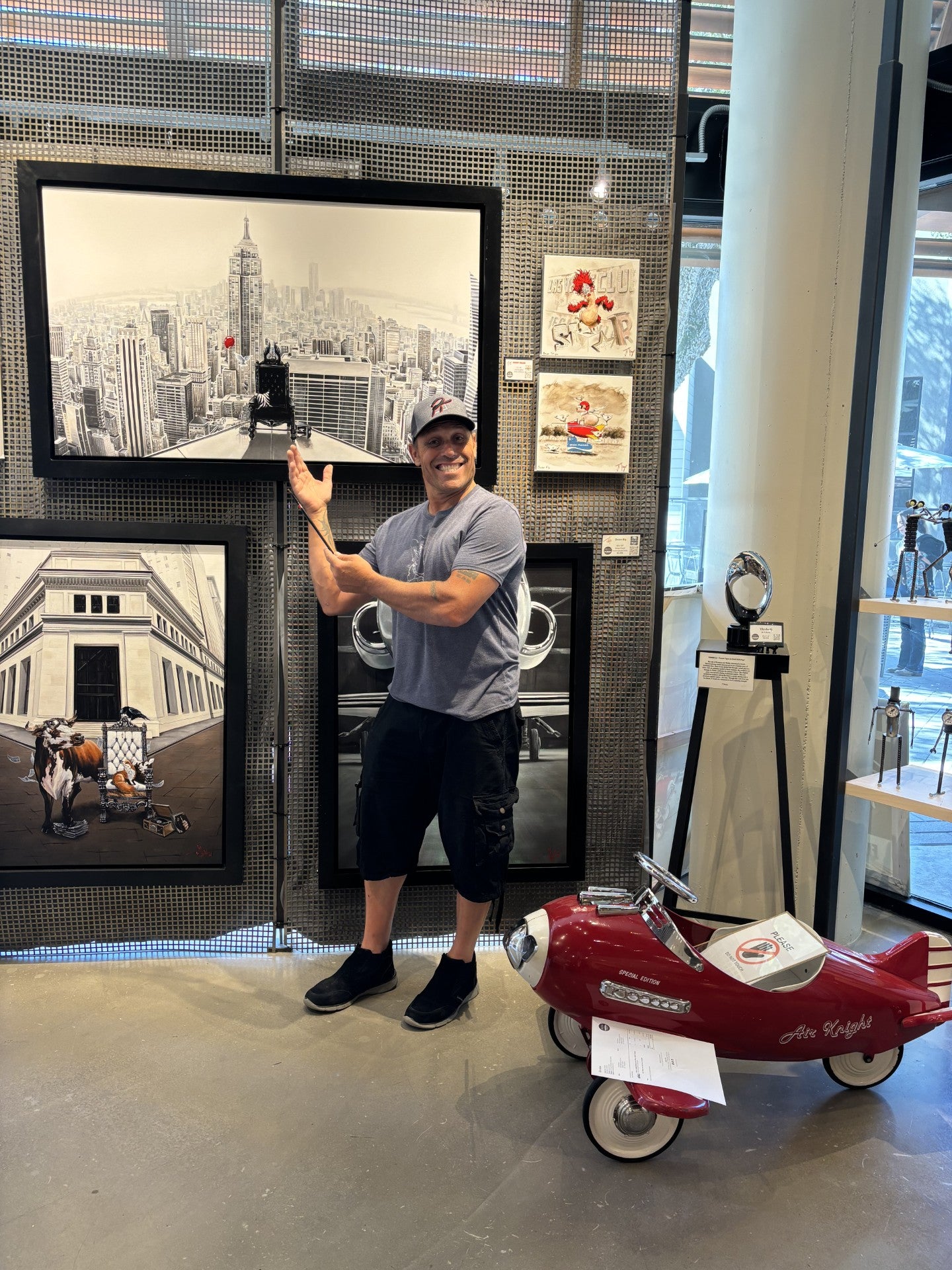 Artist Pete Tillack Posing with Believe
