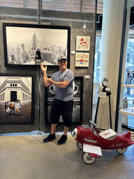 Artist Pete Tillack Posing with Believe