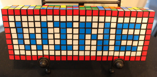 RED, WINE & BLUE - 3x8 Mini Cube Original - Ready to Hang