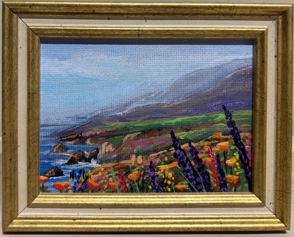 California Dreamin' miniature original painting of the California Coast by Karen Neely