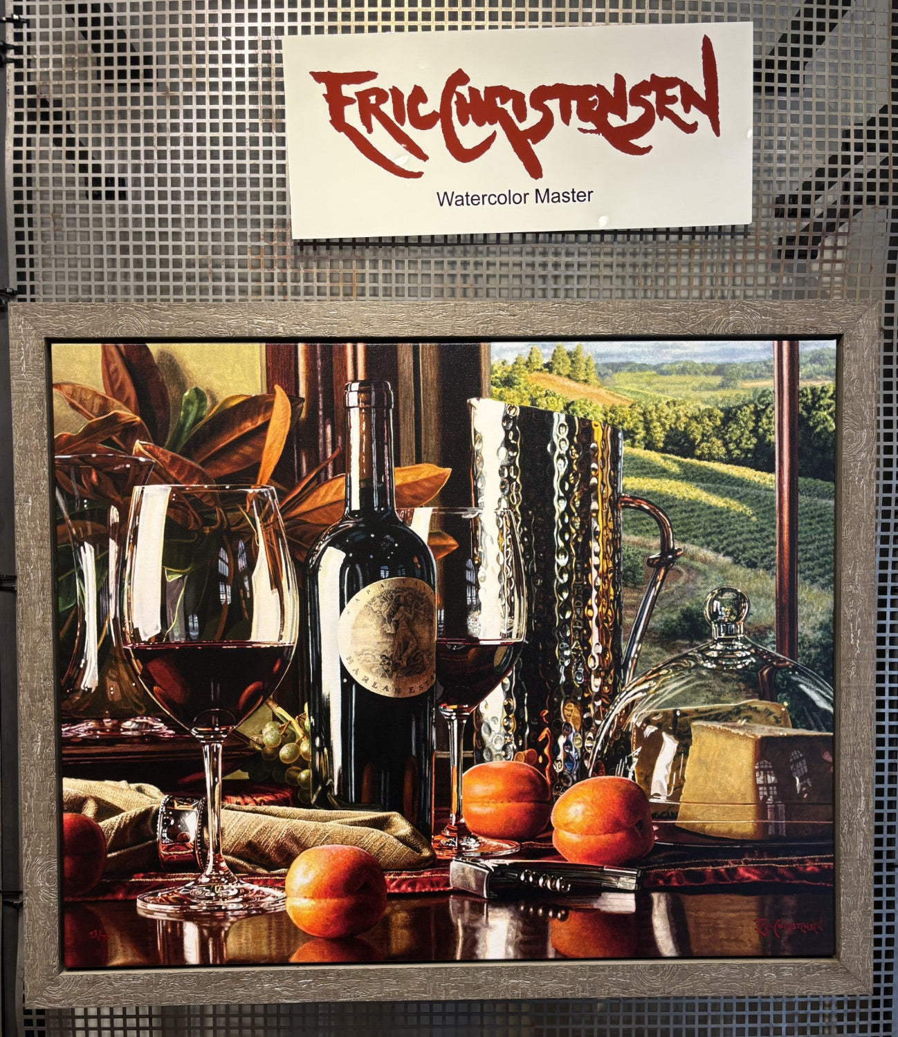 Taste of Success by Eric Christensen in custom barnwood float frame available at Gallery 1870 Napa Valley