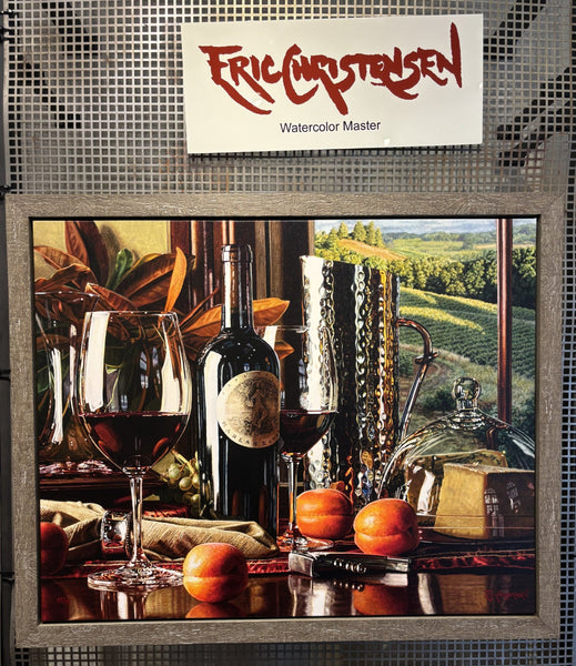Taste of Success by Eric Christensen in custom barnwood float frame available at Gallery 1870 Napa Valley