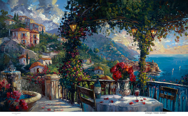 Steven Quartly’s "Cinque Terre Sunset" limited edition on canvas