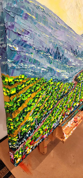 Isabelle Dupuy Vineyard with Tree Commissioned Painting - 36 x 48"