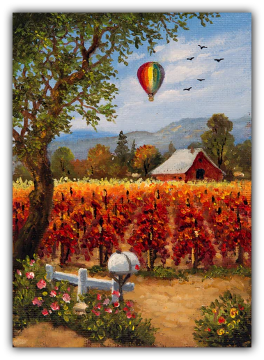 Crimson Vines 10 x 8" - Giclée on Canvas by Imre Buvary