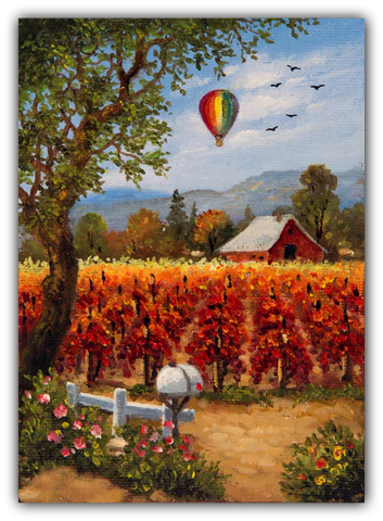 Crimson Vines 10 x 8" - Giclée on Canvas by Imre Buvary