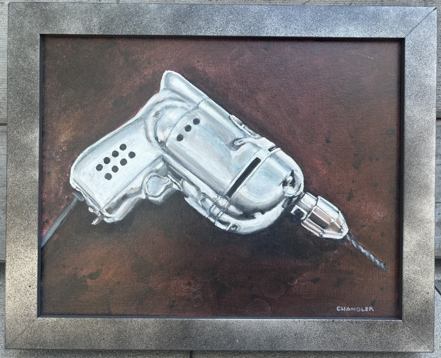 Drilled & Hammered 11 x 14" custom framed original oils by Chandler
