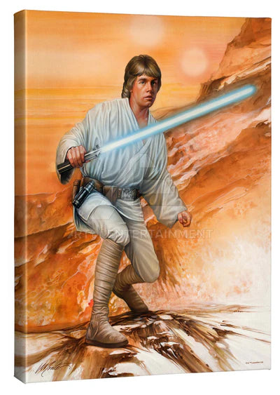 “Luke Skywalker™ in Fearless – official Star Wars™ fine art canvas by Monte Moore, Thomas Kinkade Studios”